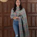 Classic grey Multicolor Wool Stole