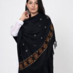 Aathkali Phool Design shawl (Black)