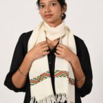 White Kullu Patti Design Muffler