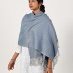Pastel Blue Merino Wool Stole