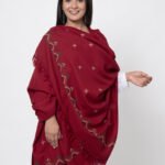 Mandir Palla Design Maroon Shawl