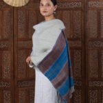 Stripe Design Pure Wool Stole
